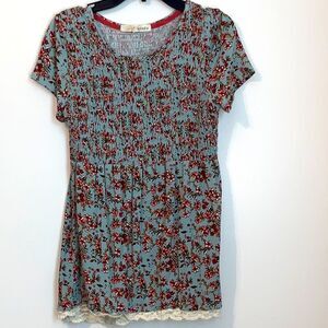 REWIND | Rayon Floral Peplum Women’s Top Shirt Blouse